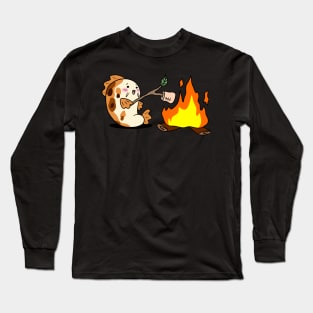 Cartoon Koi Fish Roasting Marshmallows by a Campfire Long Sleeve T-Shirt